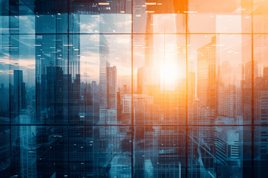 A view of a city from a high rise building