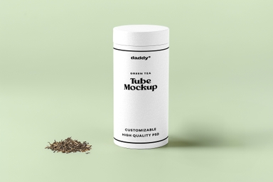 Green Tea Tube Packaging Mockup