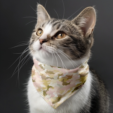 Little Cat Wearing Bandana Mockup