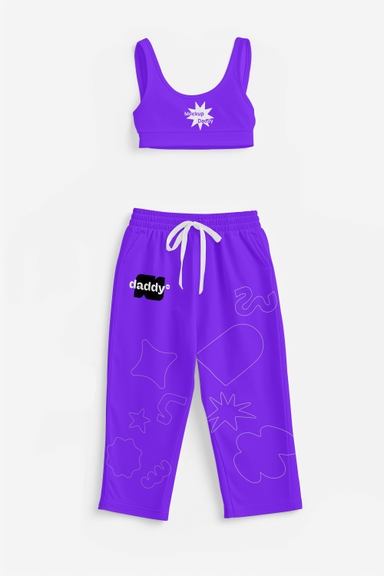 Sleeveless Crop Top and Pants Mockup