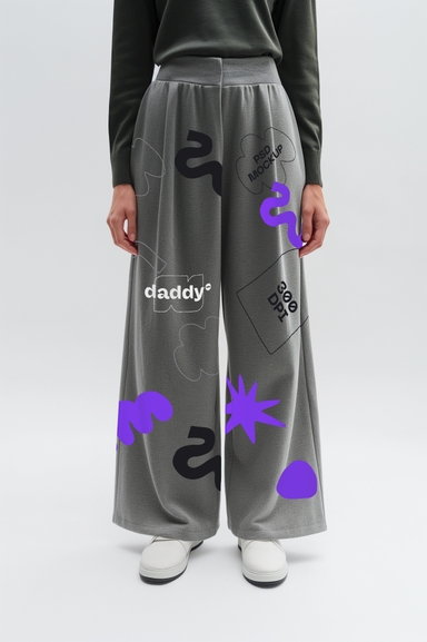 Woman Presents Baggy-fit Sweatpant Mockup