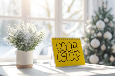 Winter Edition Spiral Calendar Mockup