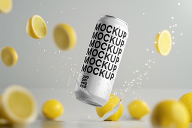 Lemon Can Packaging Mockup