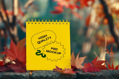 Autumn Inspired Spiral Note Book Mockup