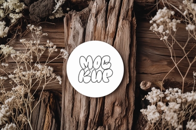 Round Wedding Invitation Card PSD Mockup