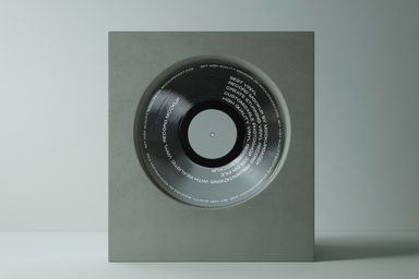 Vinyl Record Mockup in Concrete Frame