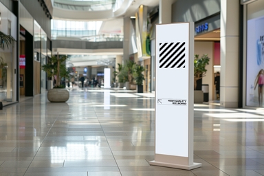 Ultra Sleek Standee Mockup in Shopping Mall