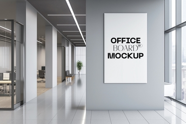 Vertical Office Wall Frame Psd Mockup