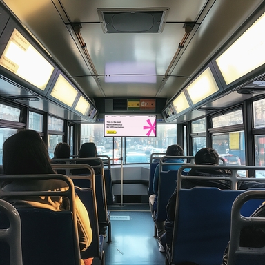 Bus Indoor Advertisement Screen Mockup