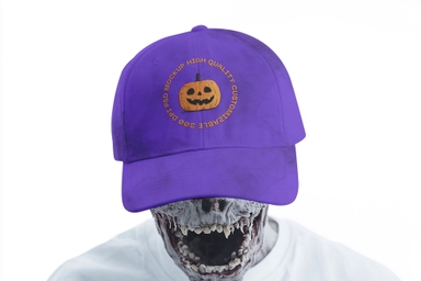 Halloween Zombie Wearing Cap Mockup