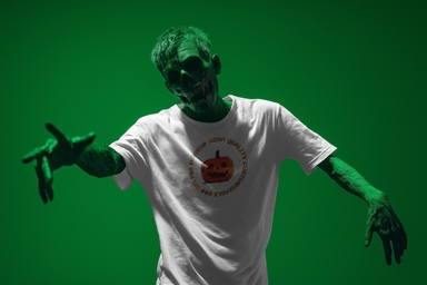 Spooky Zombie T-Shirt Halloween Mockup