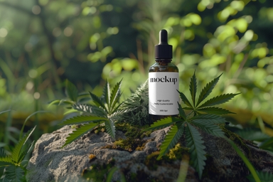 50ml Amber Dropper Bottle Mockup for CBD Oil