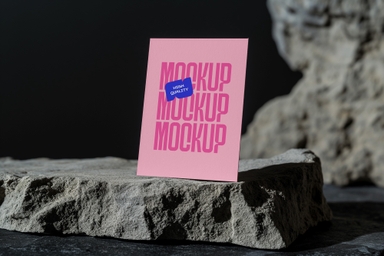 A4 Paper Mockup in Dark Environment