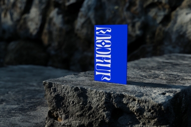 A4 Paper Mockup on Rocky Terrain