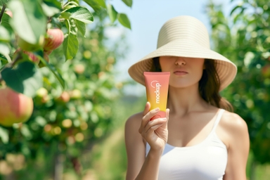American Girl Showing Tube Mockup in Apple Field