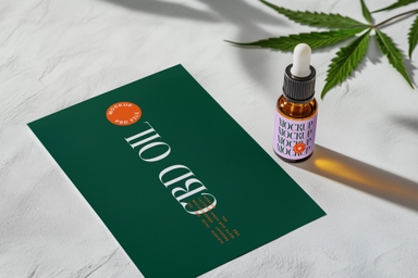 CBD Oil Branding Scene Mockup