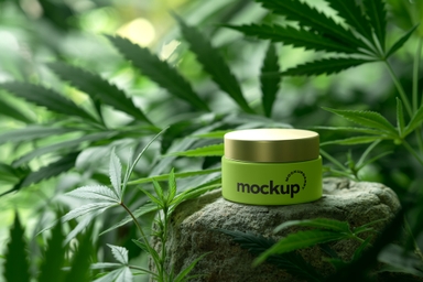 Hemp Infused Cream Jar Mockup