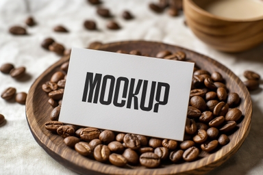 Business Card Mockup in Coffee Bean Tray