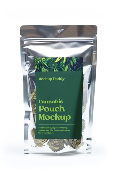 Cannabies Weeds Transparent Pouch Mockup