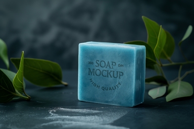 Blue Soap Bar Mockup
