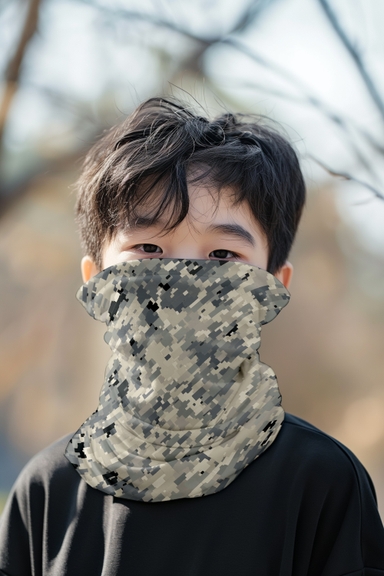 American Boy Shows Neck Bandana Mockup