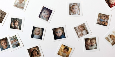 Multiple Polaroid Mockup Arranged Asymmetrically