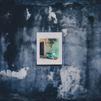 Polaroid Mockup on Old Concrete Wall