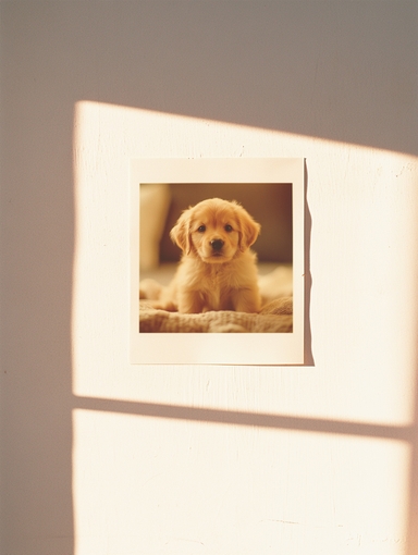 Square Polaroid Mockup with Soft Golden Light