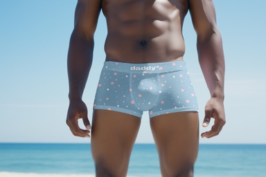 Men Wearing Boxer Mockup on Beach