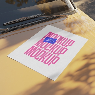 Vertical Paper Mockup on Old Vintage Card