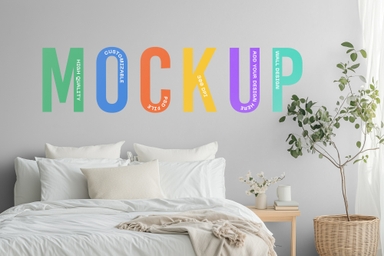 Bedroom Wall Mockup PSD