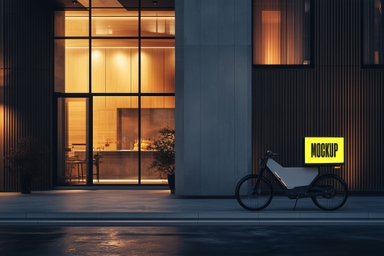 Delivery Motorcycle PSD Mockup