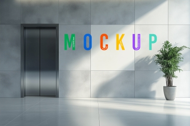 Elevator Side Wall Branding Mockup