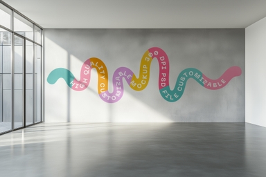 Empty Room Wall Branding Mockup