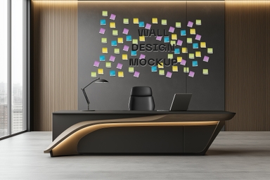 Office Room Wall Mockup PSD Free Download