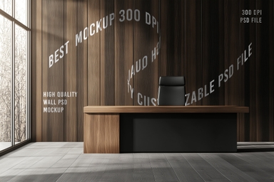 Office Setting Wall Branding Mockup
