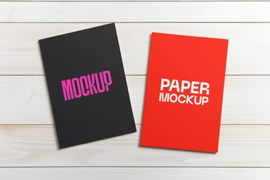 Two Flyer Mockup on Wooden Floor