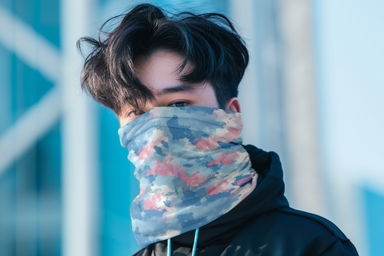 American Man Sporting Bandana Mockup