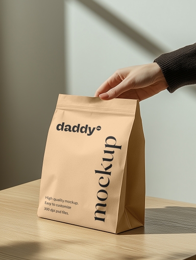 Chinese Takeout Brown Bag Mockup
