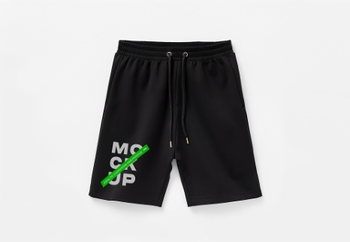 Black Premium Quality Shorts Mock-up