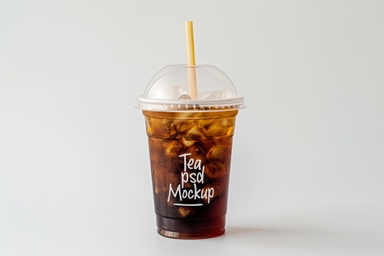 Clear Takeaway Iced Tea Cup Mockup