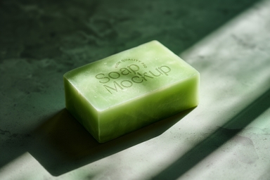 Isometric Cucumber Soap PSD Mockup