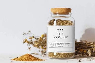 Loose Leaf Tea Glass Jar Mockup