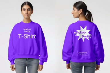 Indian Female Model Modelling Sweatshirt Mockup