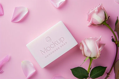 Organic Rose Soap Mock-up