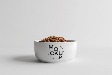 Custom Pet Food Bowl PSD Mockup