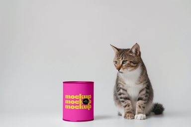 Frozen Cat Food Metallic Can Mockup