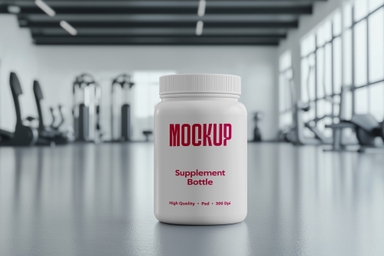 Protein Jar Mockup in Gym