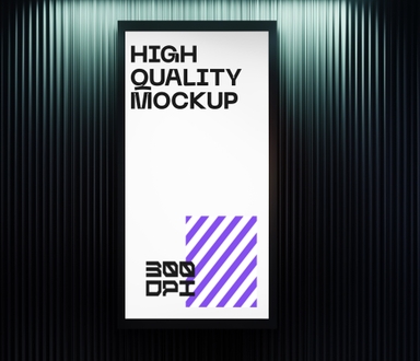 Vertical Billboard Mock up for City Advertising