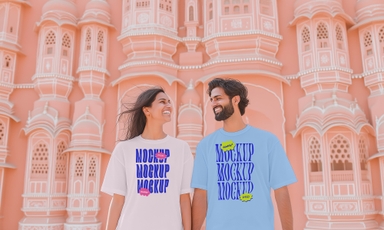 Indian Couple T-shirt Mock up